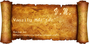 Vaszily Máté névjegykártya